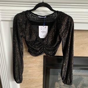 Zara Metallic Crop Top